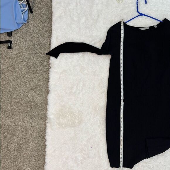 Vince Scoop Neck Ribbed Wool Blend Black Sweater Dress Size XS - Picture 8 of 12